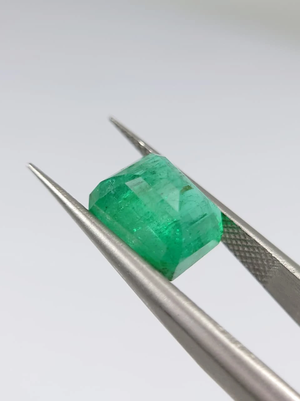 3.35ct Natural Octagon Faceted Panjshir Emerald from Afghanistan — view 2
